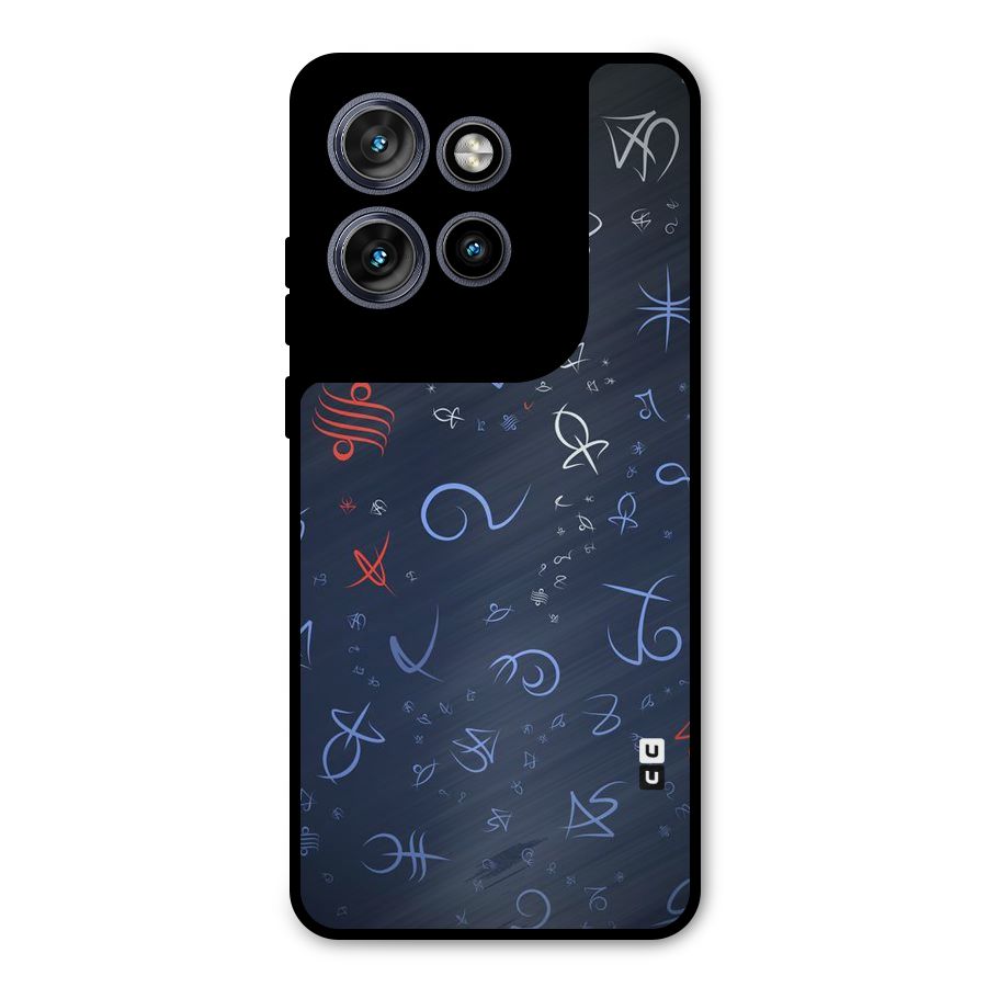 Blue Symbols Metal Back Case for Motorola Edge 50 Neo