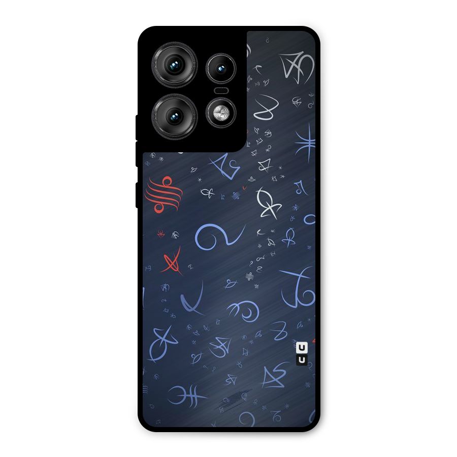 Blue Symbols Metal Back Case for Motorola Edge 50 Pro