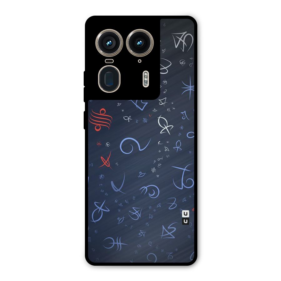 Blue Symbols Metal Back Case for Motorola Edge 50 Ultra