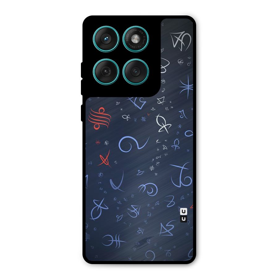 Blue Symbols Metal Back Case for Motorola Edge 60