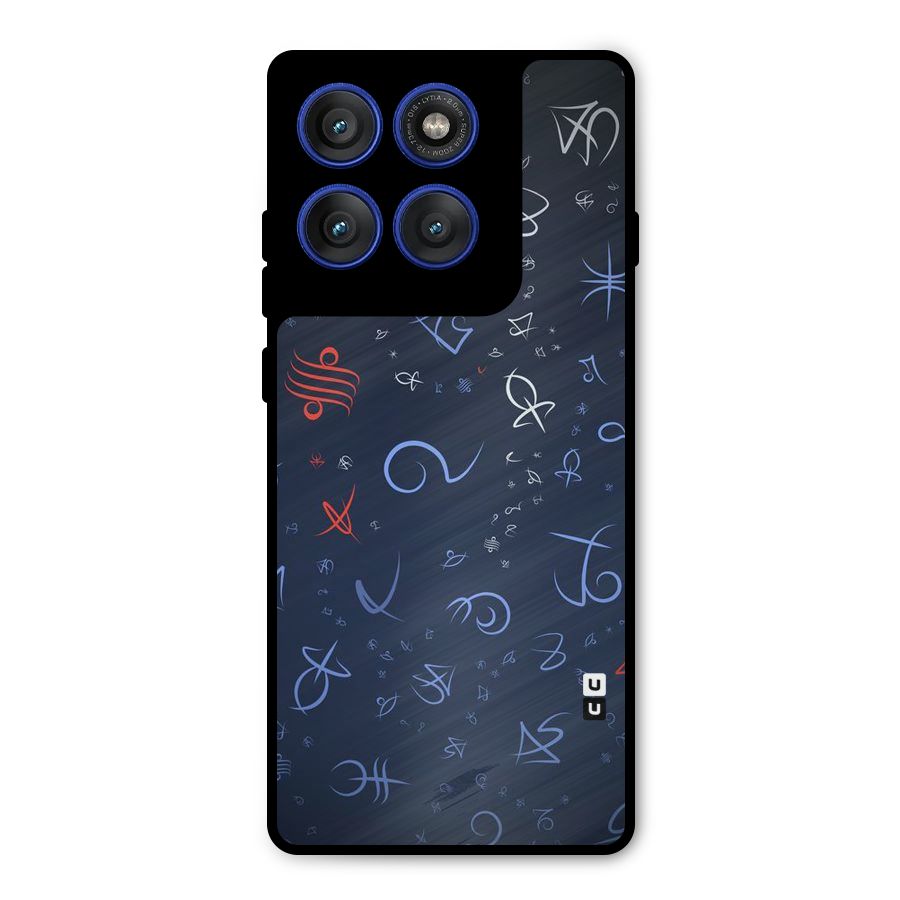Blue Symbols Metal Back Case for Motorola Edge 60 Pro