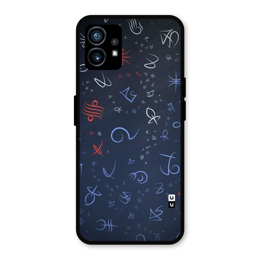 Blue Symbols Metal Back Case for Nothing Phone 1
