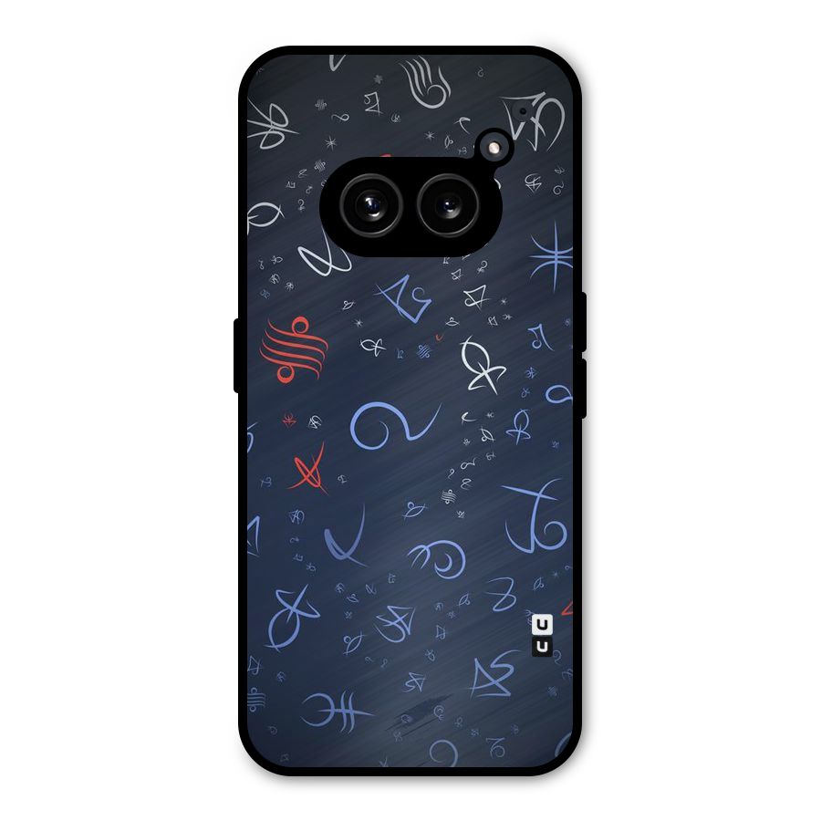Blue Symbols Metal Back Case for Nothing Phone 2a Plus
