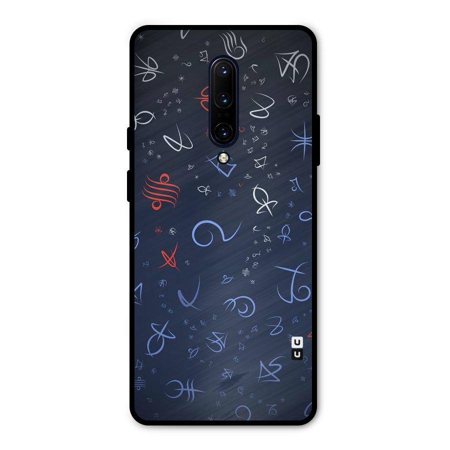 Blue Symbols Metal Back Case for OnePlus 7 Pro