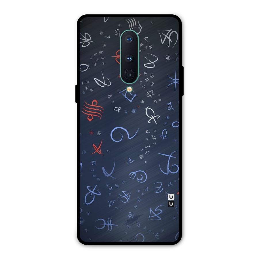 Blue Symbols Metal Back Case for OnePlus 8