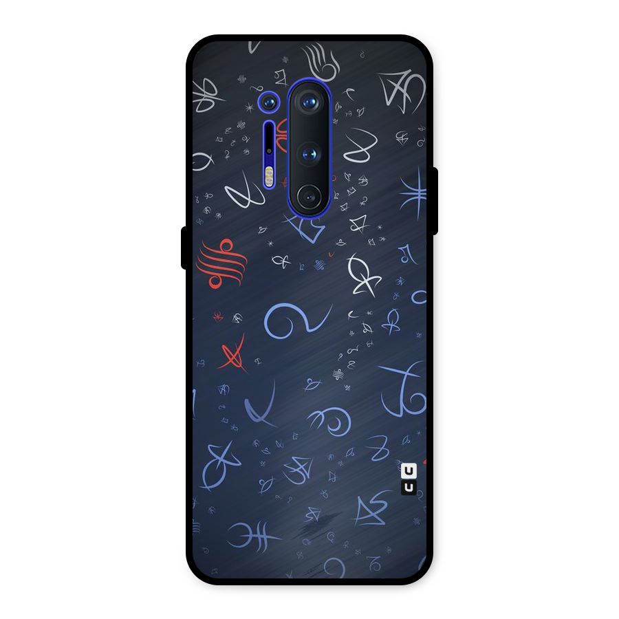 Blue Symbols Metal Back Case for OnePlus 8 Pro