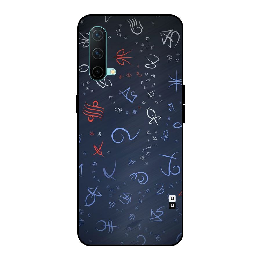 Blue Symbols Metal Back Case for OnePlus Nord CE 5G