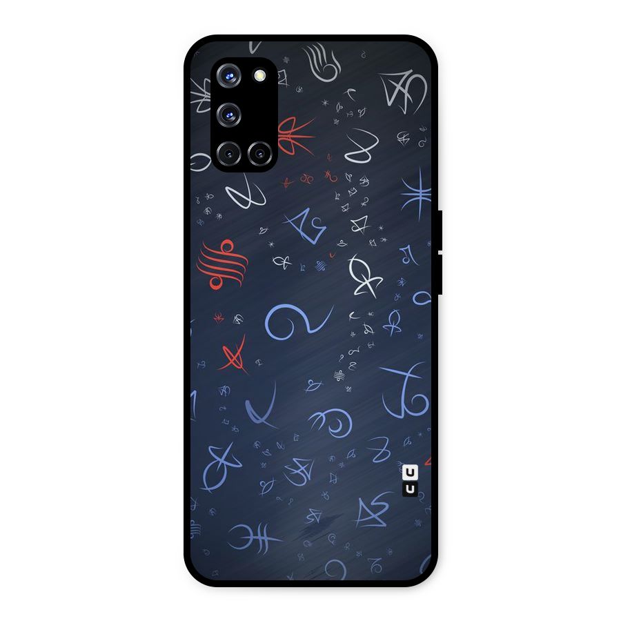 Blue Symbols Metal Back Case for Oppo A52