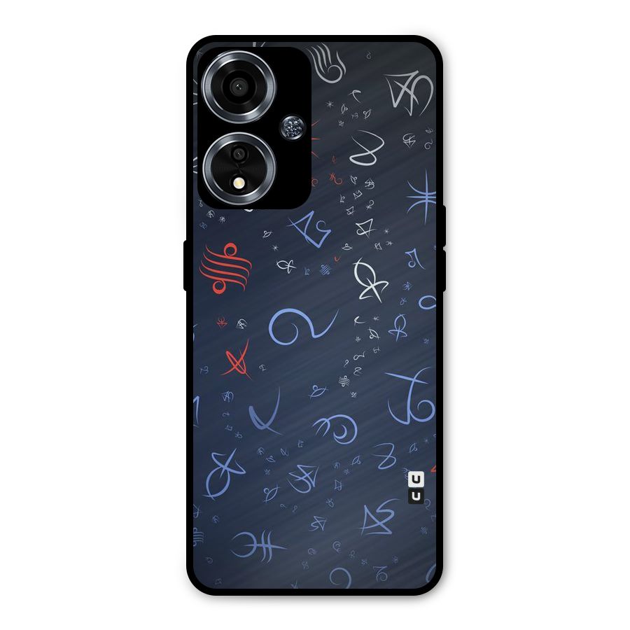 Blue Symbols Metal Back Case for Oppo A59
