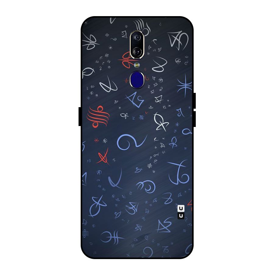 Blue Symbols Metal Back Case for Oppo F11