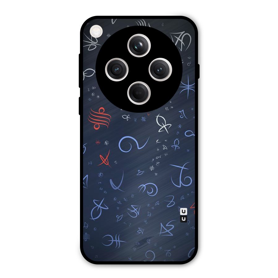 Blue Symbols Metal Back Case for Oppo Find X8
