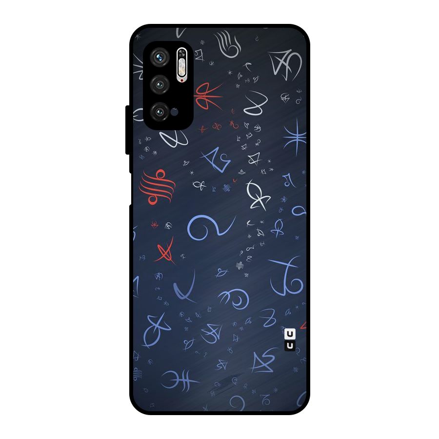 Blue Symbols Metal Back Case for Poco M3 Pro 5G