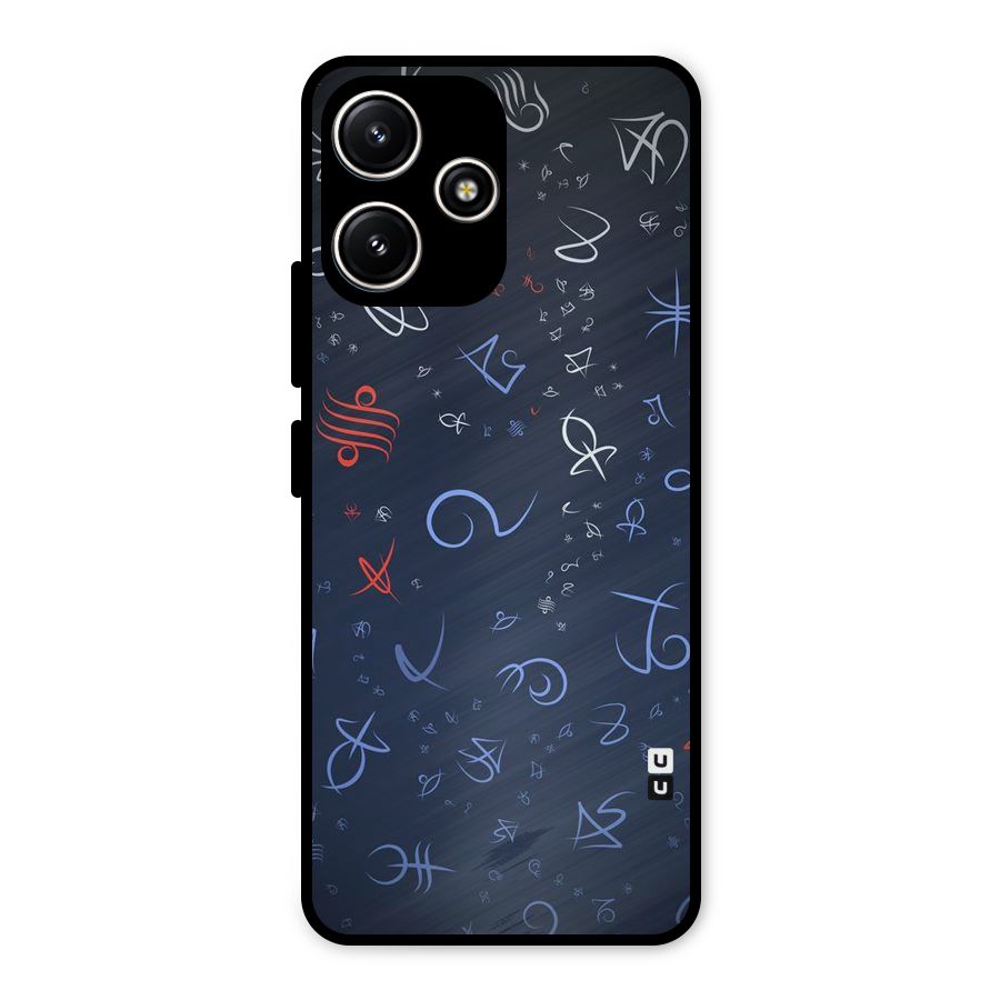 Blue Symbols Metal Back Case for Poco M6 Pro