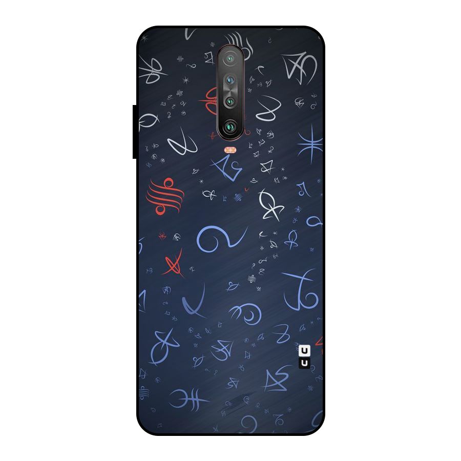 Blue Symbols Metal Back Case for Poco X2