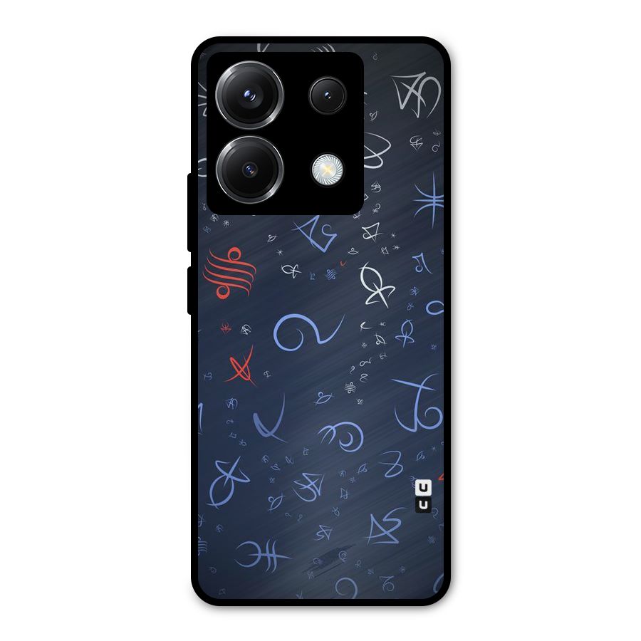 Blue Symbols Metal Back Case for Poco X6