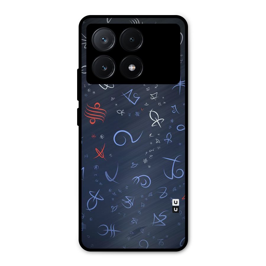 Blue Symbols Metal Back Case for Poco X6 Pro