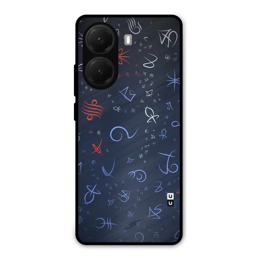 Blue Symbols Metal Back Case for Poco X7 Pro