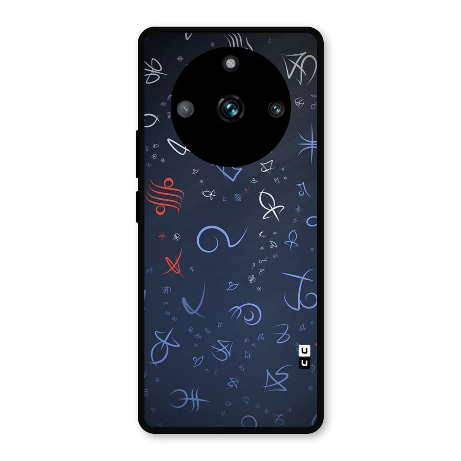 Blue Symbols Metal Back Case for Realme 11 Pro Plus