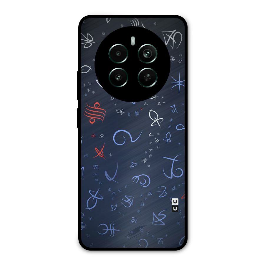 Blue Symbols Metal Back Case for Realme 12 Pro Plus
