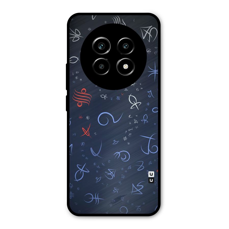 Blue Symbols Metal Back Case for Realme 13 Pro