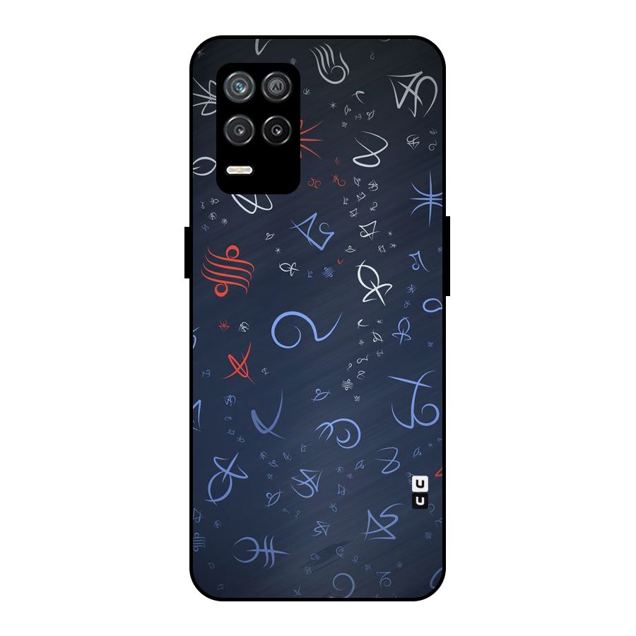 Blue Symbols Metal Back Case for Realme 9 5G