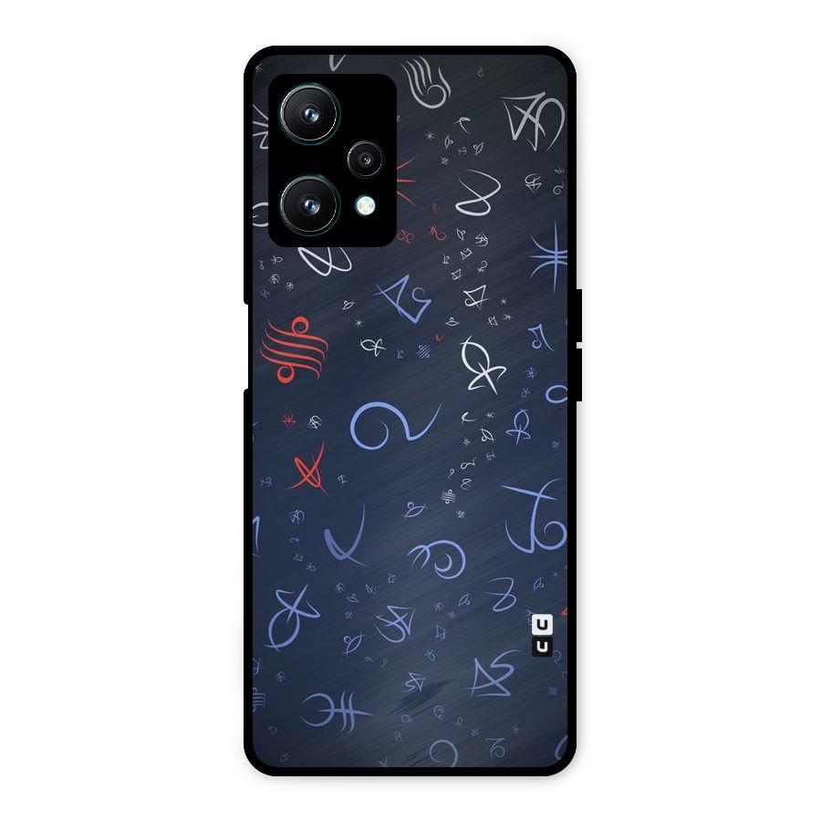 Blue Symbols Metal Back Case for Realme 9 Pro 5G