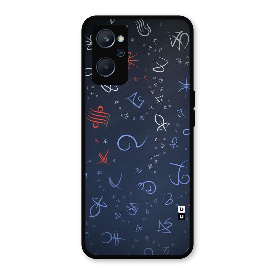 Blue Symbols Metal Back Case for Realme 9i
