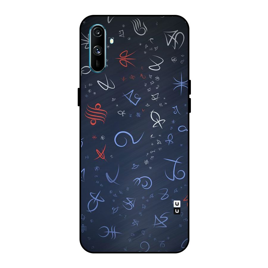 Blue Symbols Metal Back Case for Realme C3