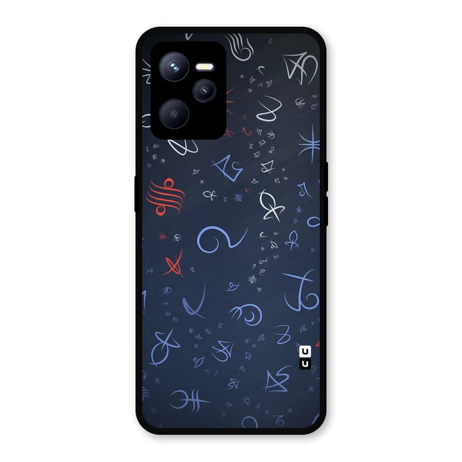 Blue Symbols Metal Back Case for Realme C35