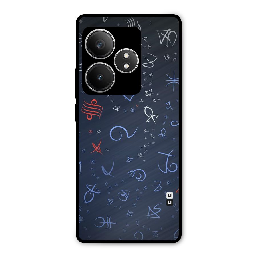 Blue Symbols Metal Back Case for Realme GT 6T