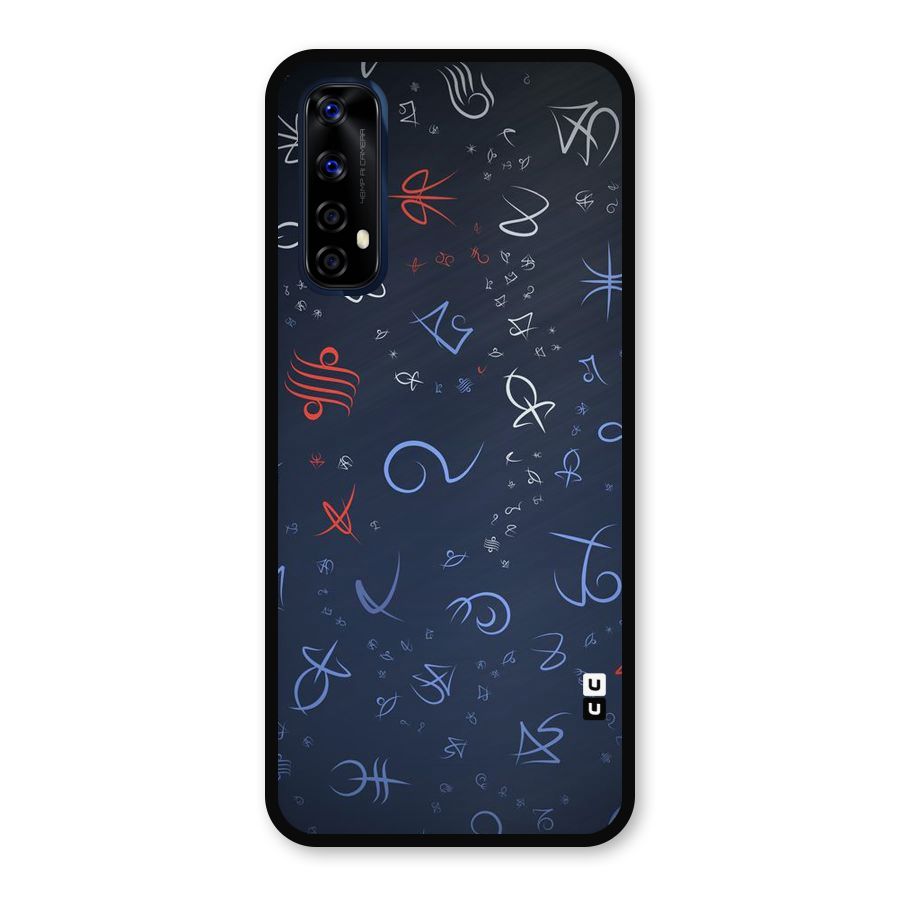 Blue Symbols Metal Back Case for Realme Narzo 20 Pro
