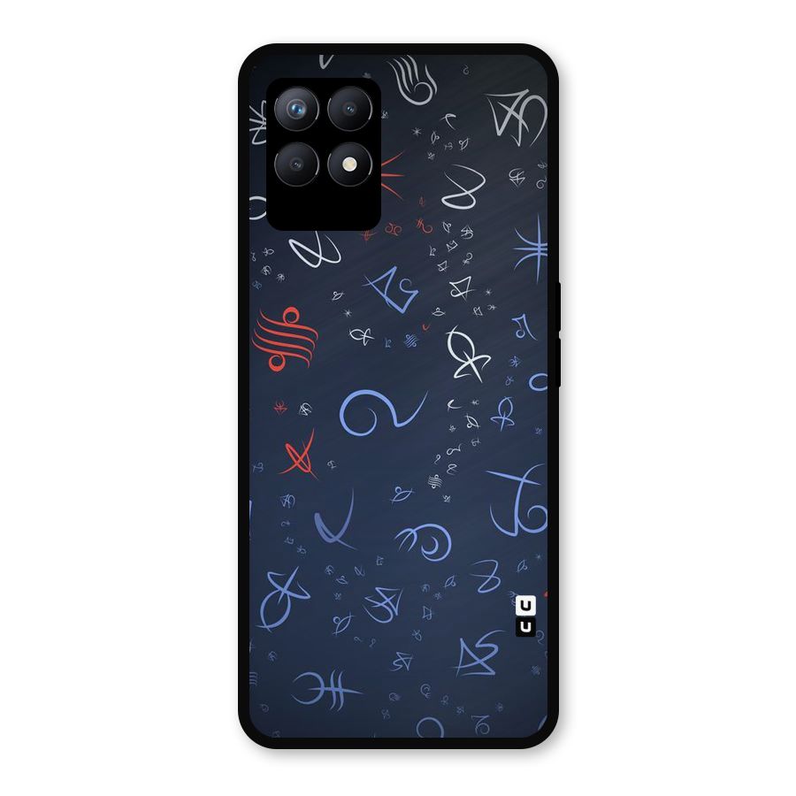 Blue Symbols Metal Back Case for Realme Narzo 50