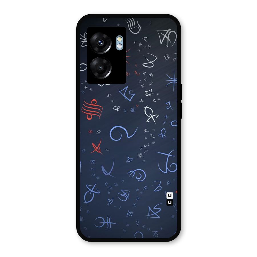 Blue Symbols Metal Back Case for Realme Narzo 50 5G