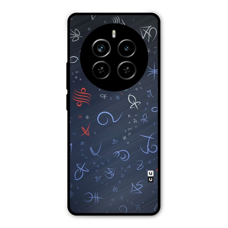 Blue Symbols Metal Back Case for Realme P1 Pro
