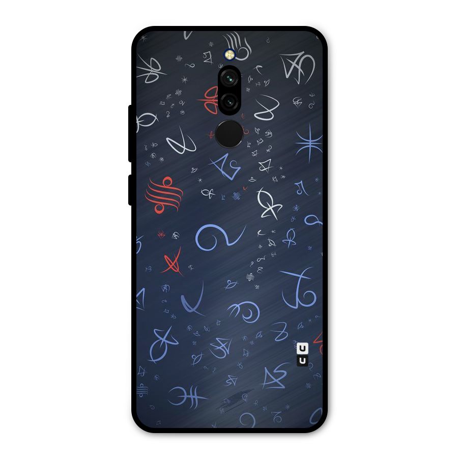 Blue Symbols Metal Back Case for Redmi 8