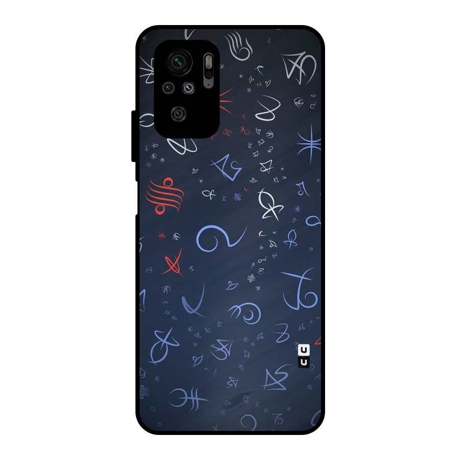 Blue Symbols Metal Back Case for Redmi Note 10