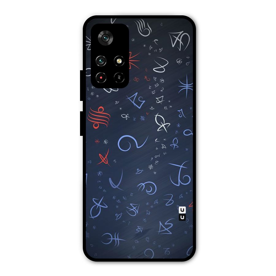 Blue Symbols Metal Back Case for Redmi Note 11T 5G