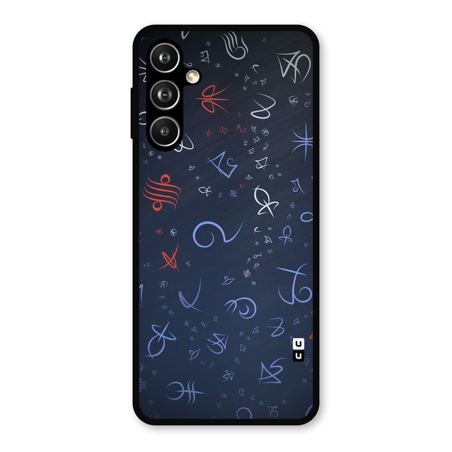 Blue Symbols Metal Back Case for Samsung Galaxy M54