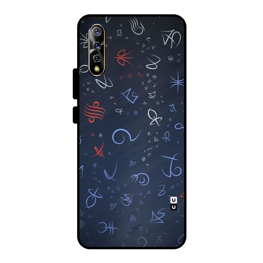 Blue Symbols Metal Back Case for Vivo S1