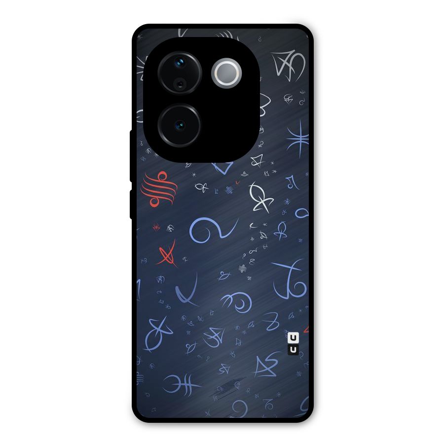 Blue Symbols Metal Back Case for Vivo T3 Pro
