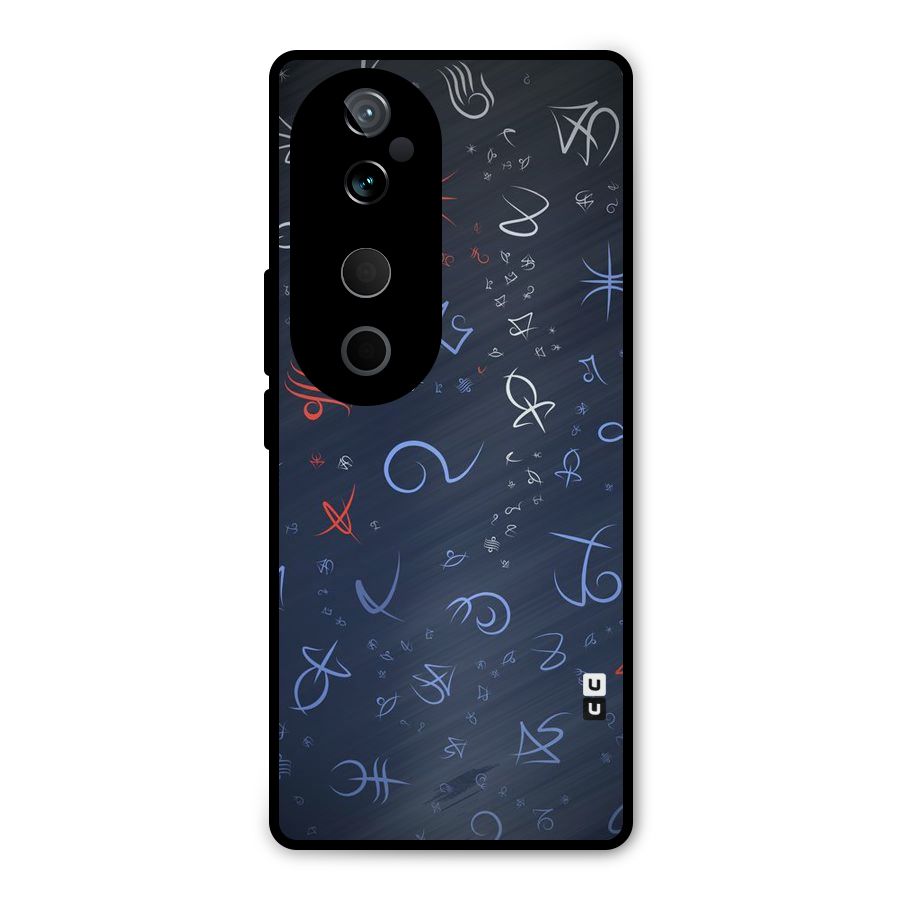 Blue Symbols Metal Back Case for Vivo T3 Ultra