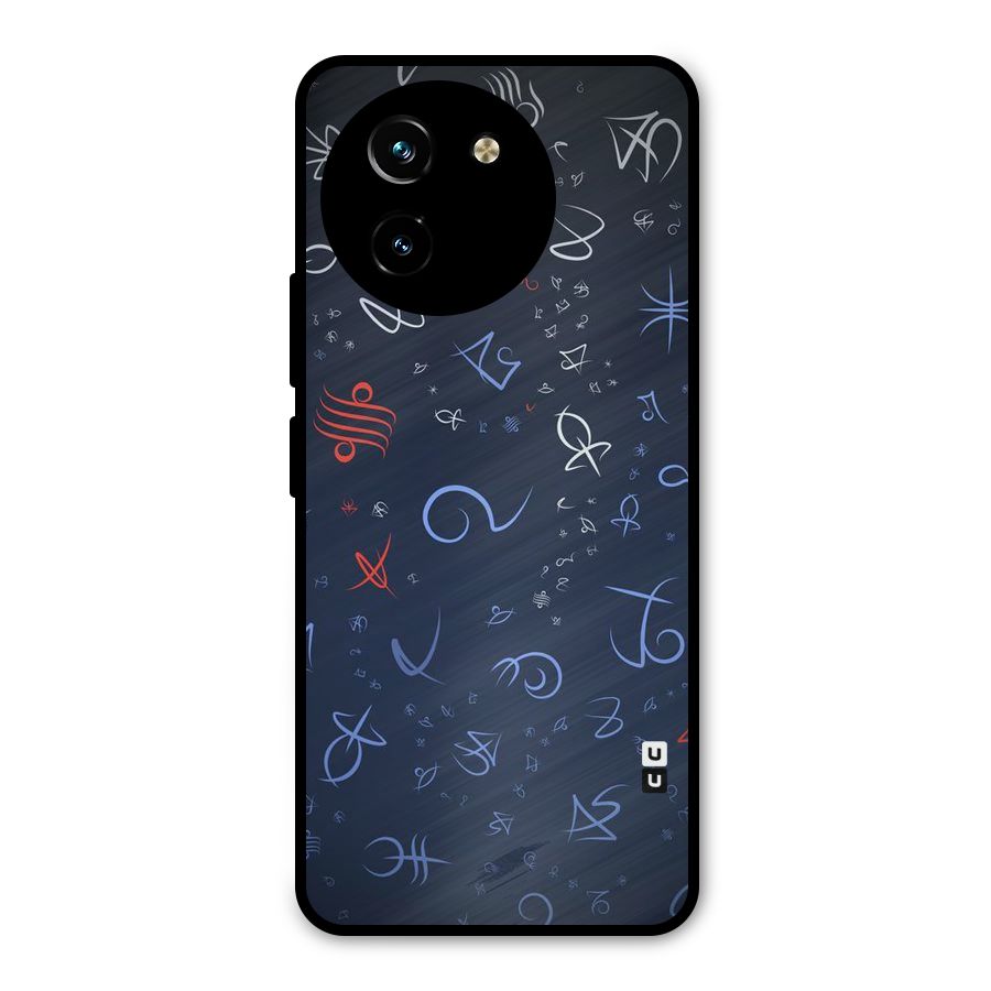 Blue Symbols Metal Back Case for Vivo T3x