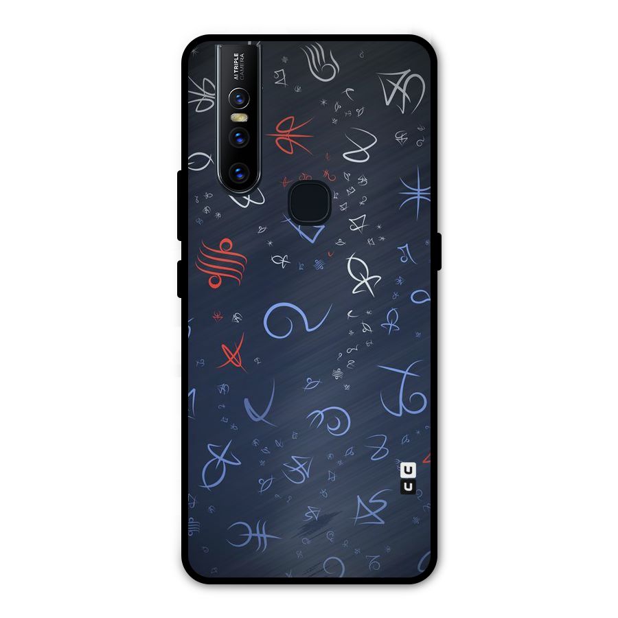 Blue Symbols Metal Back Case for Vivo V15