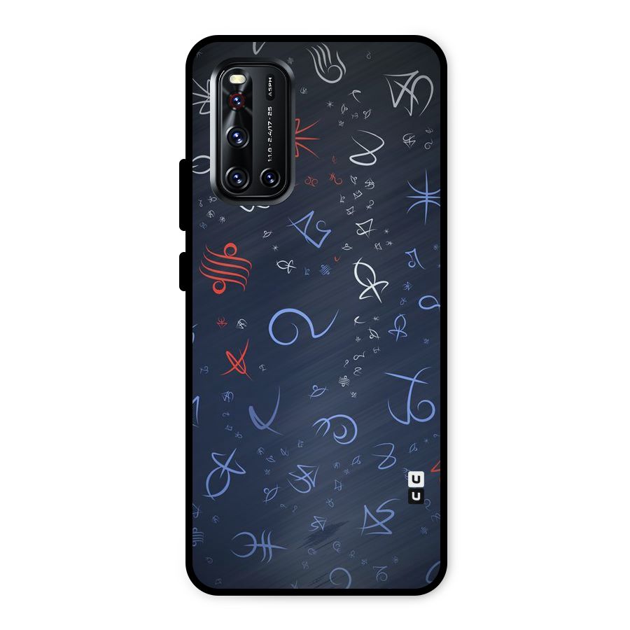 Blue Symbols Metal Back Case for Vivo V19