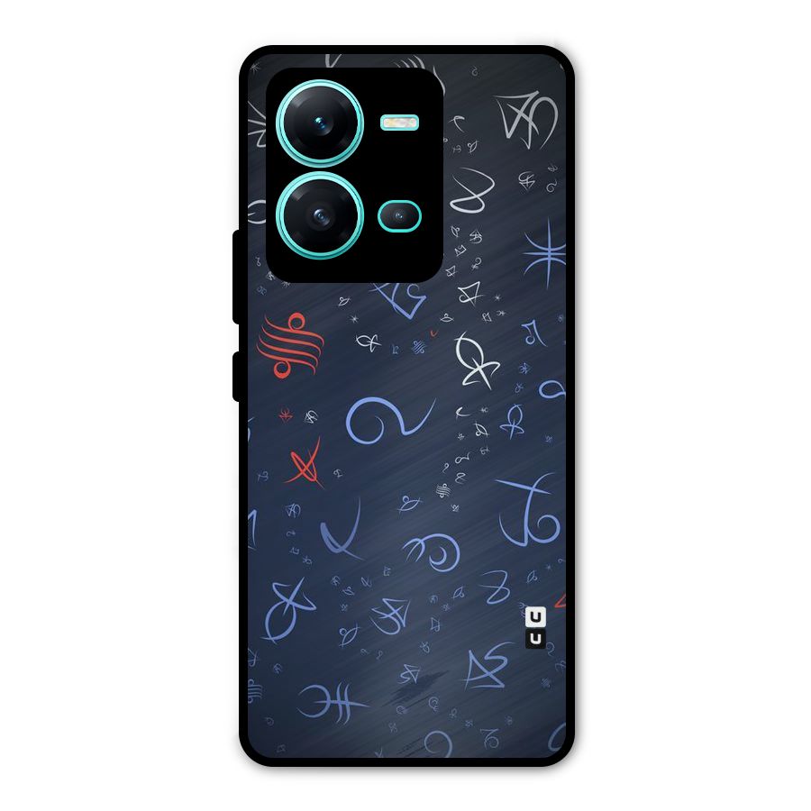Blue Symbols Metal Back Case for Vivo V25