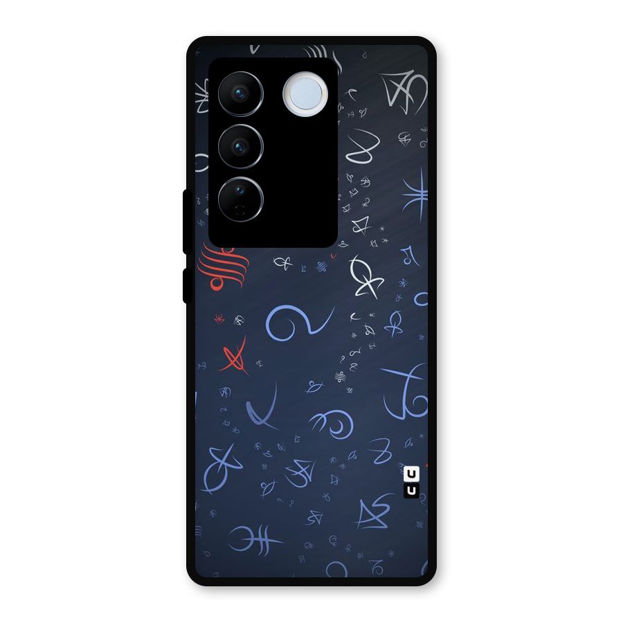 Blue Symbols Metal Back Case for Vivo V27