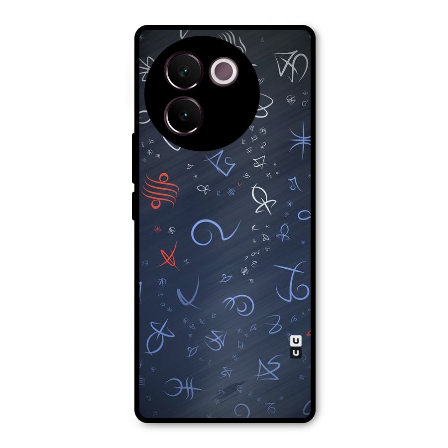 Blue Symbols Metal Back Case for Vivo V30e