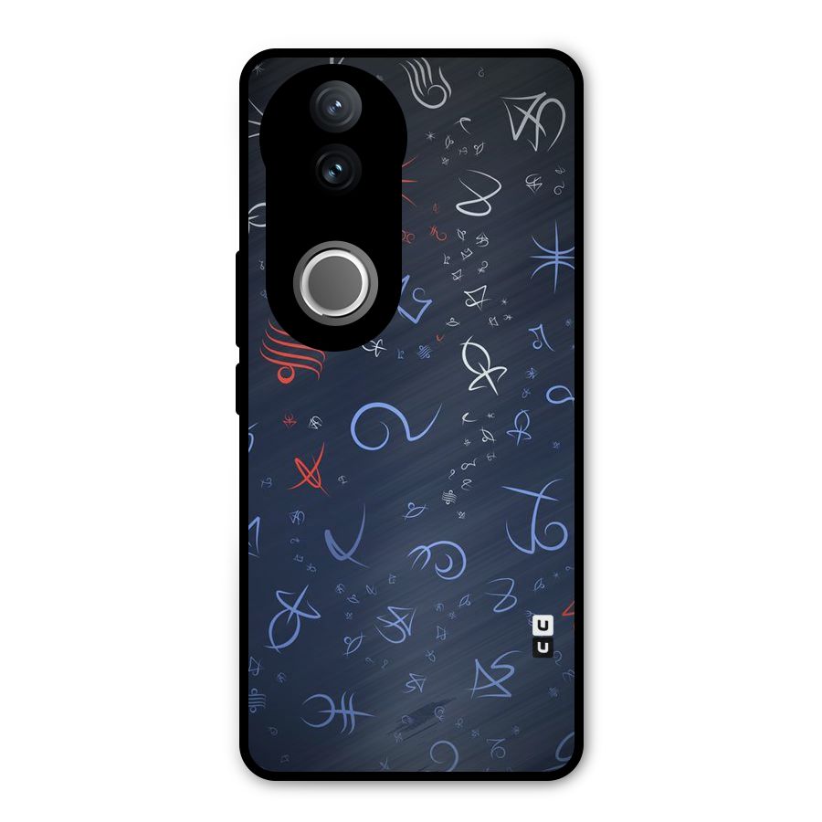 Blue Symbols Metal Back Case for Vivo V50e