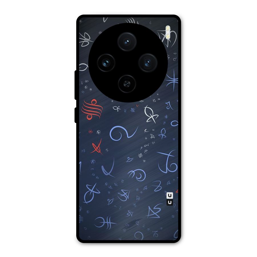 Blue Symbols Metal Back Case for Vivo X100