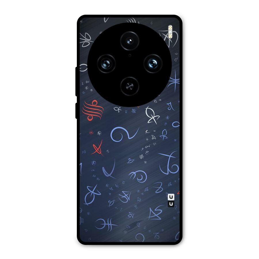 Blue Symbols Metal Back Case for Vivo X100 Pro